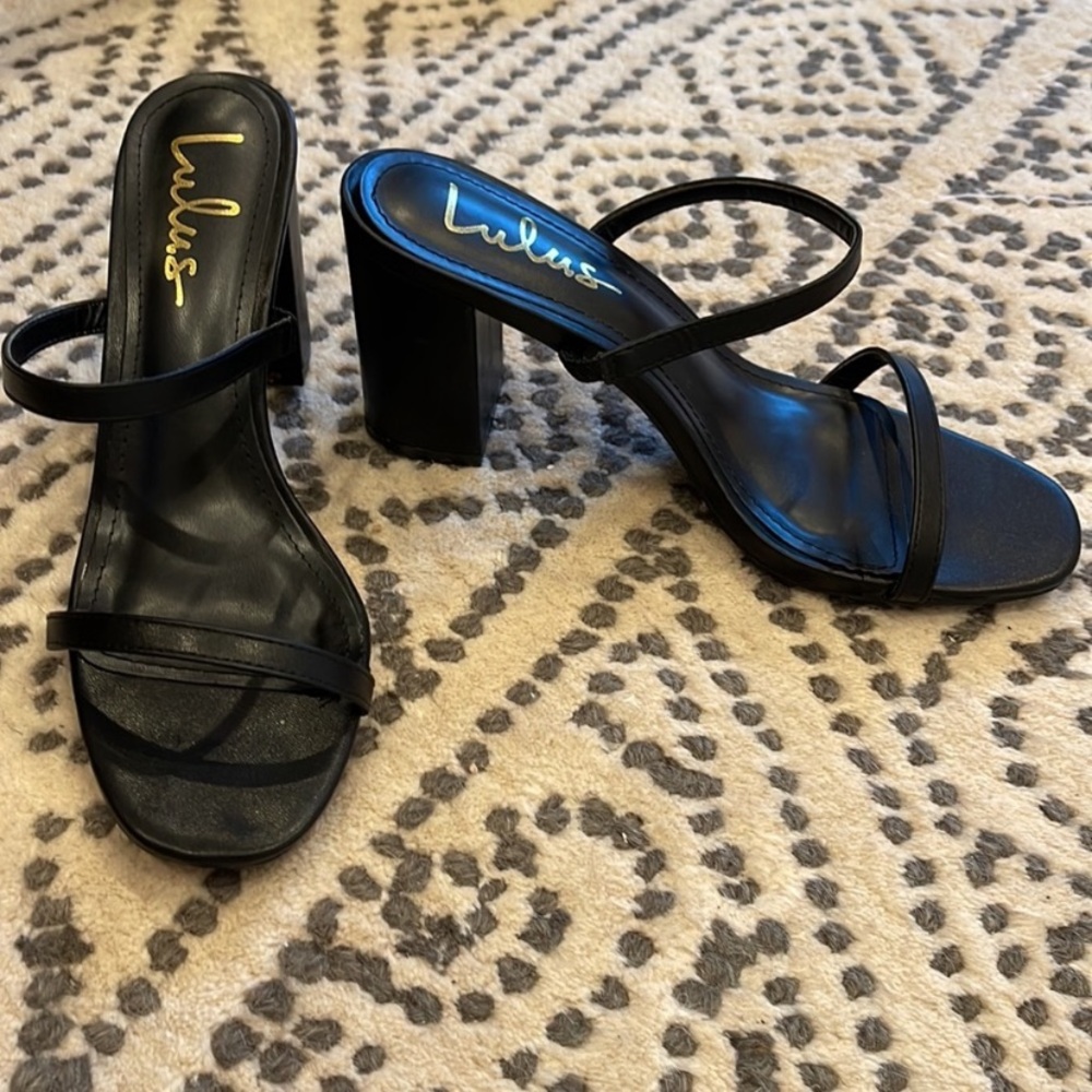 Lulu’s Black Strappy Heels